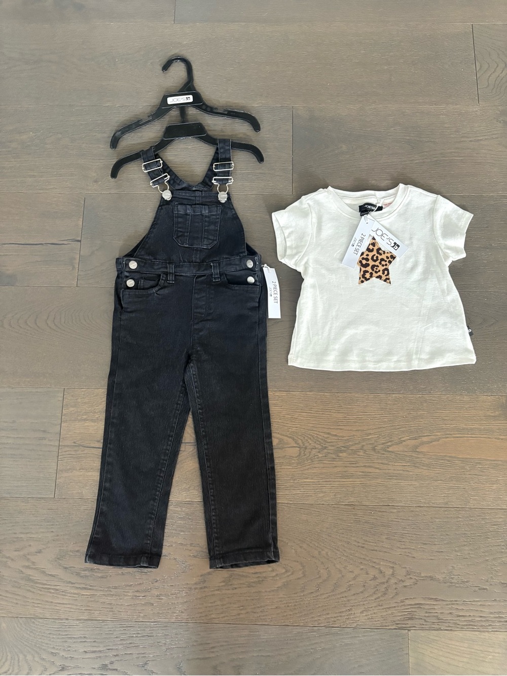 Joes 2 piece girls outfit (top & denim overalls) 24M ret $62